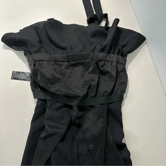 ARITZIA Babaton Black Flutter Jumpsuit Sz 8 Self Tie Belt Resort Party Pretty - Picture 16 of 16